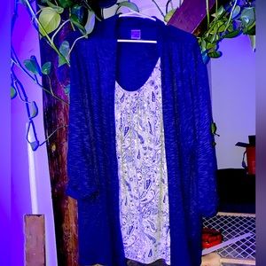 Blouse with built in cardigan